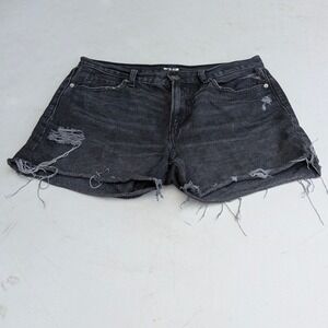 Old Navy Distressed Denim Shorts Womens Black Cutoff Raw Hem Jean Shorts